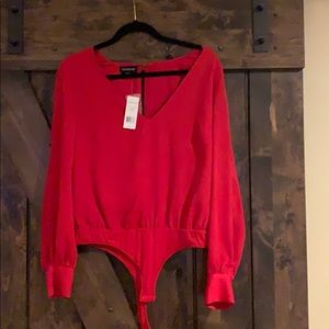 Long sleeve thong bodysuit